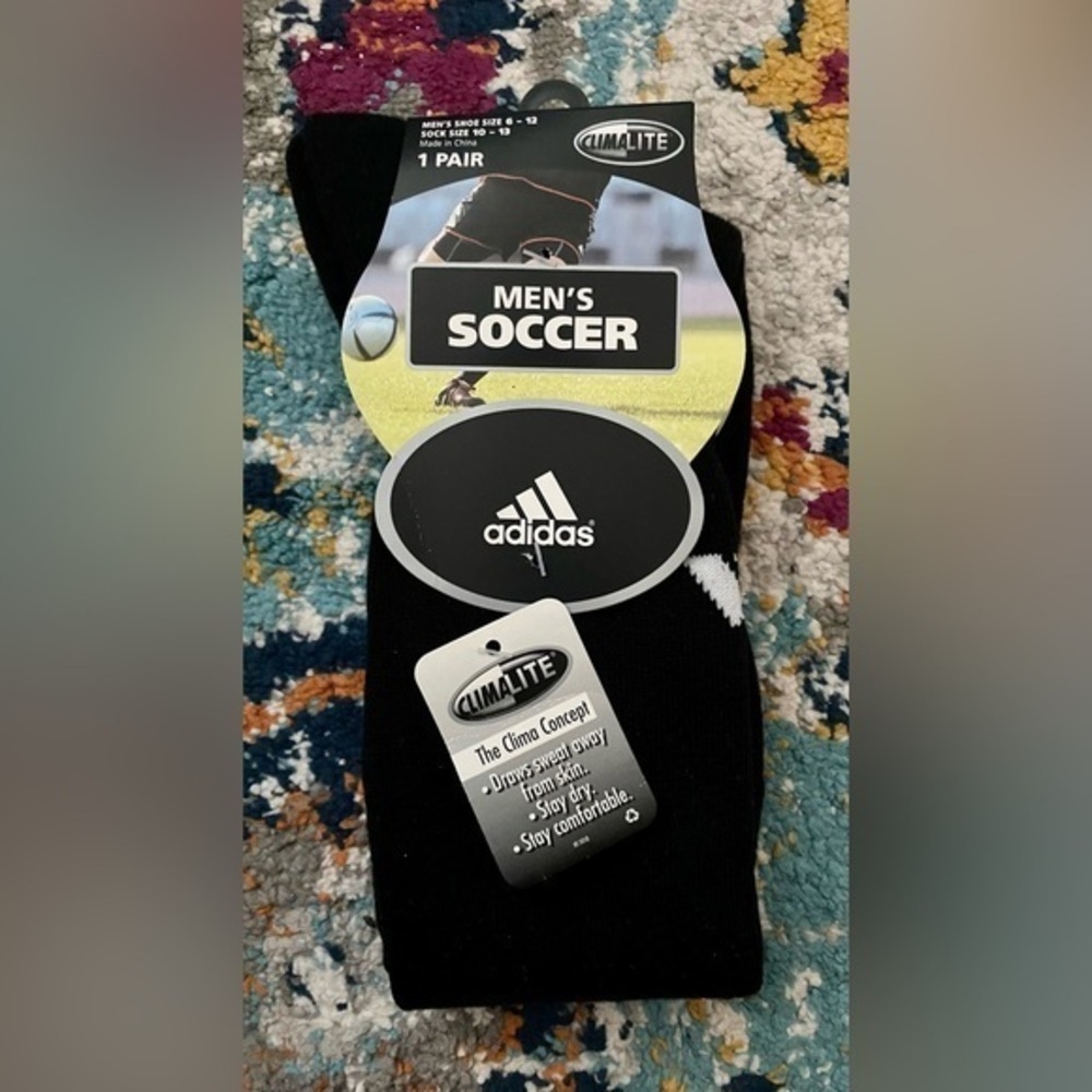 NWT: Men’s Adidas Black Soccer Socks​ OS